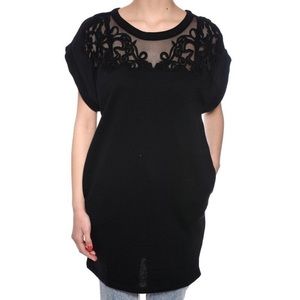 Moss Copenhagen black embroidered dress pockets
